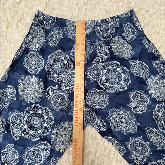 Lotus And Luna Hippie Boho Pants Size Large XL Blue Resort Cruise Vacation - Picture 3 of 7